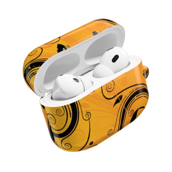 Stylish Orange Swirl AirPod Case - Trendy Protection for Your Earbuds - Image 4
