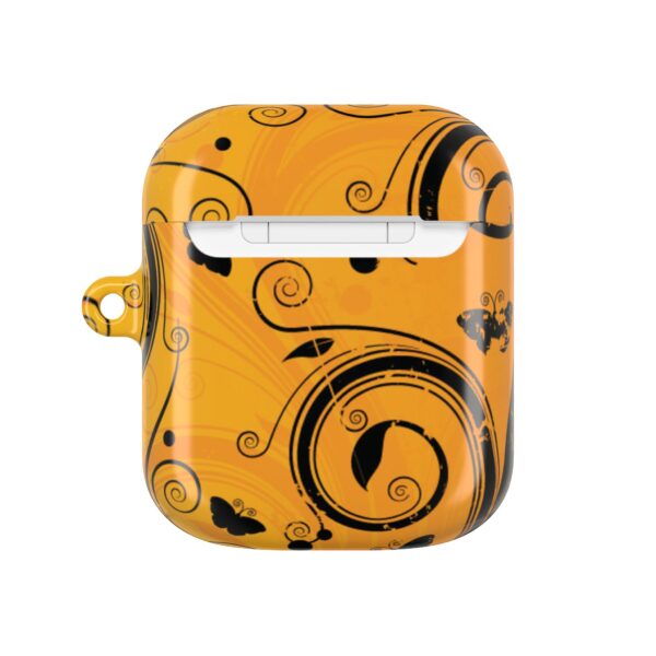 Stylish Orange Swirl AirPod Case - Trendy Protection for Your Earbuds - Image 14