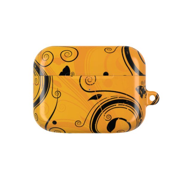 Stylish Orange Swirl AirPod Case - Trendy Protection for Your Earbuds - Image 2