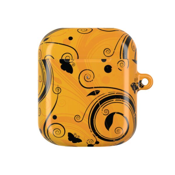 Stylish Orange Swirl AirPod Case - Trendy Protection for Your Earbuds - Image 13