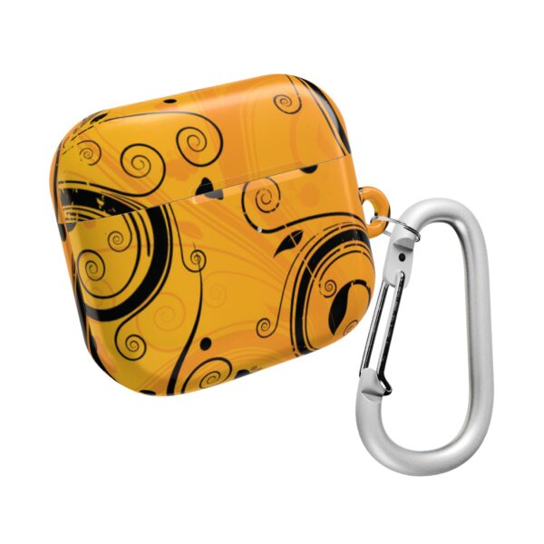 Stylish Orange Swirl AirPod Case - Trendy Protection for Your Earbuds - Image 19