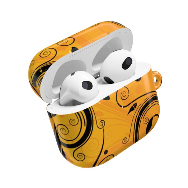 Stylish Orange Swirl AirPod Case - Trendy Protection for Your Earbuds - Image 20