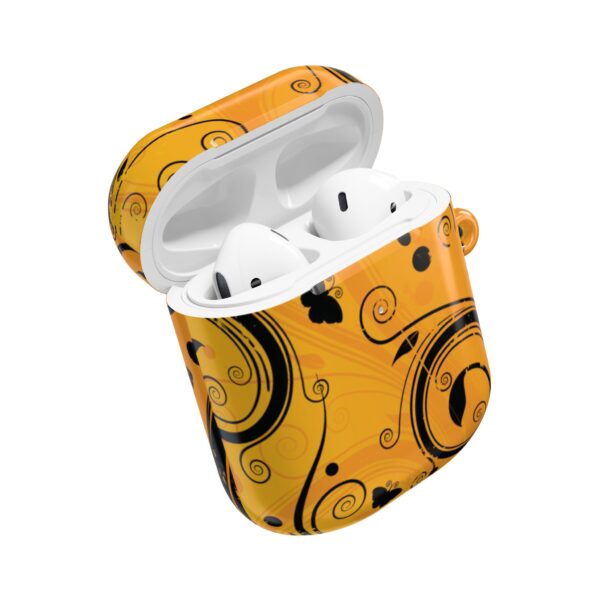 Stylish Orange Swirl AirPod Case - Trendy Protection for Your Earbuds - Image 16