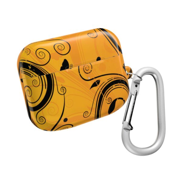 Stylish Orange Swirl AirPod Case - Trendy Protection for Your Earbuds - Image 3
