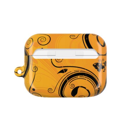 Stylish Orange Swirl AirPod Case - Trendy Protection for Your Earbuds
