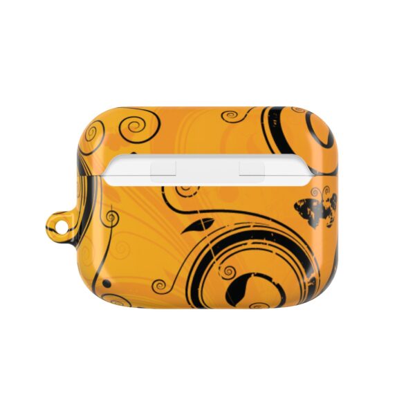Stylish Orange Swirl AirPod Case - Trendy Protection for Your Earbuds
